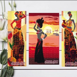 Bead embroidery kit &quot;Africa&quot;, Needlepoint beaded kit, Beading pattern