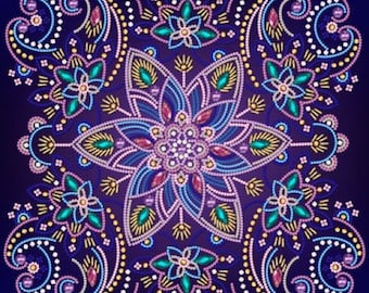 Bead embroidery kit Mandala Wealth, Set for embroidery with beads, Pattern for beading, Amulet symbol
