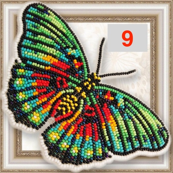 Craftreasure Kit Da Ricamo Farfalla Per Principianti E Adulti - Con Perline E Cornice Esclusiva
