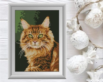 Red Cat. Diamond painting set (square, full).Diamond painting.Diamond painting pen,diamond mosaic,diamond embroidery design,Mosaic Making