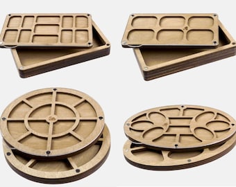 Organizador para abalorios, Organizador de madera para abalorios con tapa, Recipiente para abalorios, Caja para abalorios, Almacenamiento de suministros para abalorios