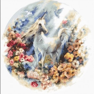 UNICORN Cross stitch kit , embroidery kit, needlework kit, cross stitch,counted cross stitch kit,magical unicorn fabulous animals Letistitch