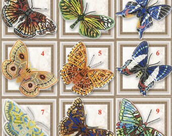 Butterfly embroidery kit, bead embroidery kit,needlepoint kit,beading on plastic canvas,butterfly beading pattern,hand embroidery  magnet