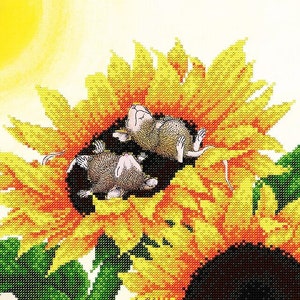 Grappige slapende muis beading kit, kraal borduurkit, naaldpunt kraal kit, DIY kit, borduurkit, borduren, dieren kraal kit, kralen bloemen