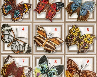 Butterfly embroidery kit, bead embroidery kit,needlepoint kit,beading on plastic canvas,butterfly beading pattern,hand embroidery  magnet