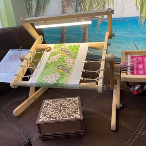 Cross Stitch Stand with illumination, Embroidery stand with illumination, The machine for embroidery with threads and beads