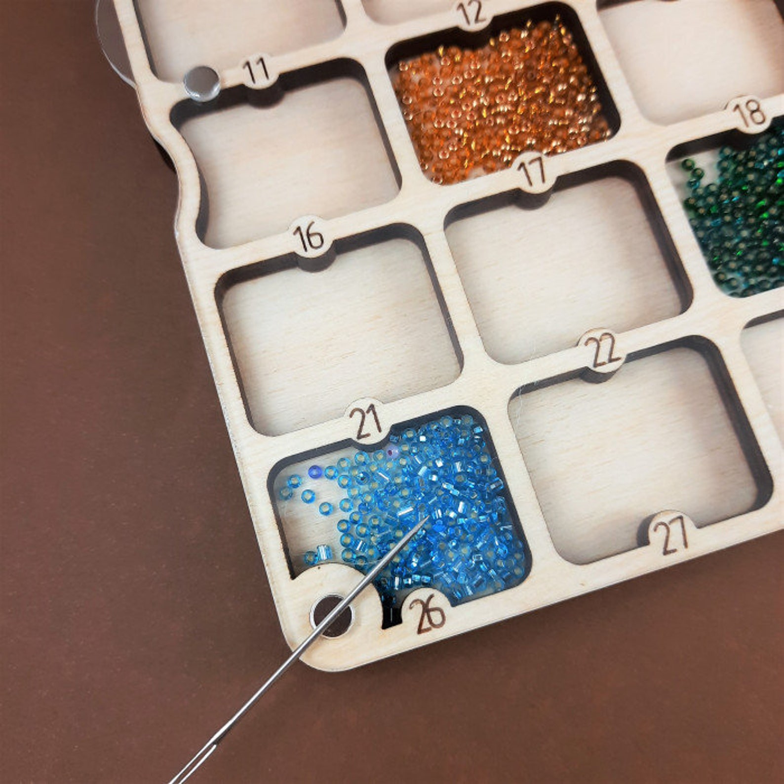 Wooden Organizer for Beads With a Covercontainer for Etsy