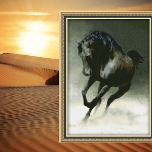 Black horse Cross stitch kit , embroidery kit, needlework kit, cross stitch, counted cross stitch kit