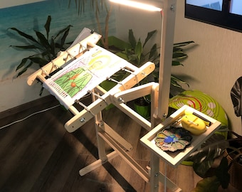 Soporte de bordado iluminado, Soporte de suelo para bordado, Soporte de punto de cruz