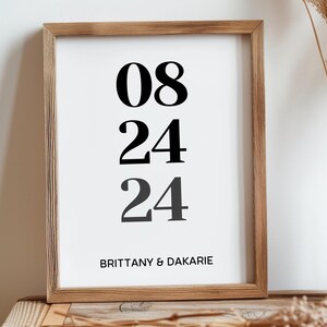 Personalized Wedding, Anniversary Date Print, Print for Couples