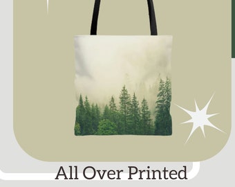 Forest AOP Tote, alledaagse draagtas, citaten over het leven, inspirerend, motiverend, grote canvas draagtas, stoffen schoudertas