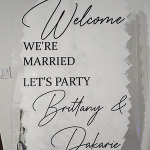 Benutzerdefinierte Hochzeitsschild, personalisiertes Hochzeitsschild, klares Acrylhochzeitsschild