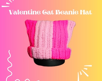 Valentine Crochet Beanie, Beanie Hat, Crochet Hat, Fun Hat, Winter Hat