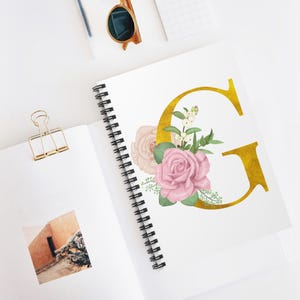 Custom Monogram Spiral Notebook - Ruled Line