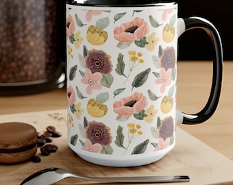 Taza botánica, taza de té Cottagecore, taza de flores Boho, taza de regalo de jardinería, taza de café floral