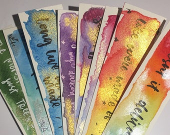 watercolor bookmark etsy