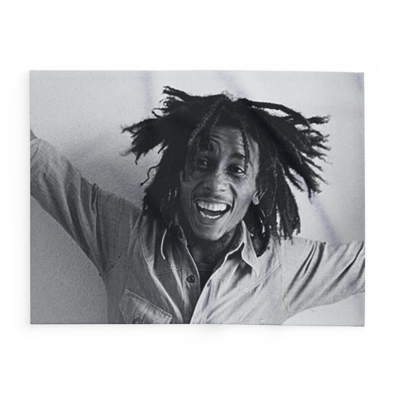 Smiling Bob Marley Fleece Blanket - 30x40 - Reggae Music Lover Gift ...