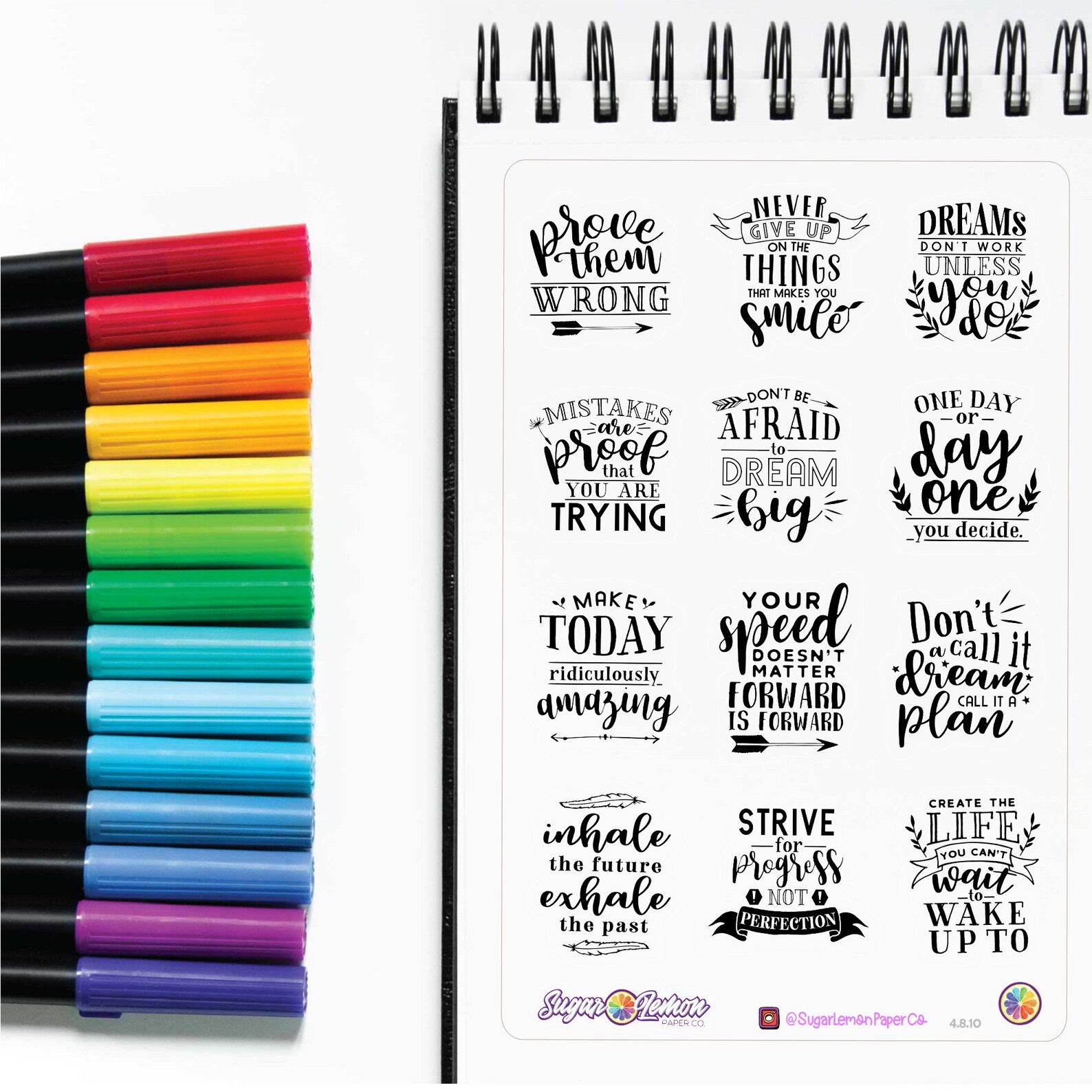 Motivational Quote Planner Stickers Motivational Quote Etsy
