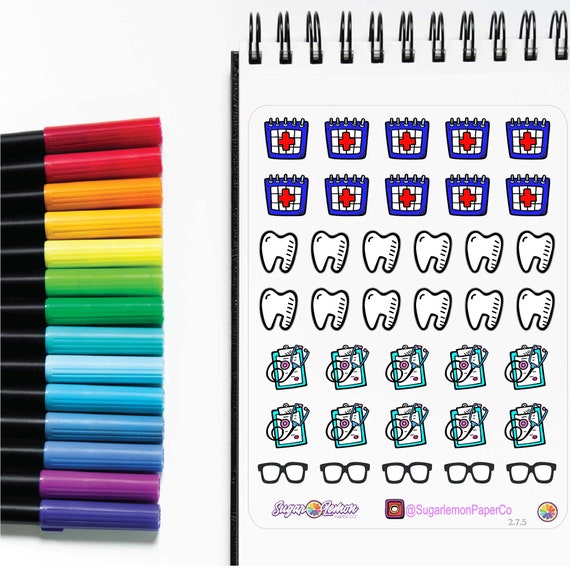 Paper or Scrapbook DENTIST APPOINTMENT Stickers perfect for your