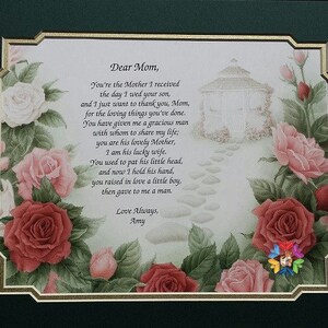 Poems with Mat Frame,Mother’s Day Gifts,Mother’s Day poem,Personalized Poems,gift for mom,personalized gifts,personalized poem for mom
