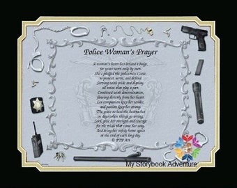 Police Woman’s Prayer,Prayers with Mat,Police Officer Gifts,Policeman’s Prayer,Personalized Prayers,Personalized Gifts,Prayers