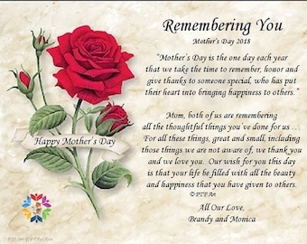 Mother’s Day Poem, Personalized Poems, Poem for Mother, Poems for Mom, Red Roses, Mother’s Day, Personalized Poem,PersonalizedGifts