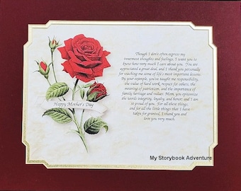 Poems for Mother, Mother’s Day Poem, Personalized Poems, Poems for Mom, Red Roses, Mother’s Day, Personalized Poem, Personalized Gifts