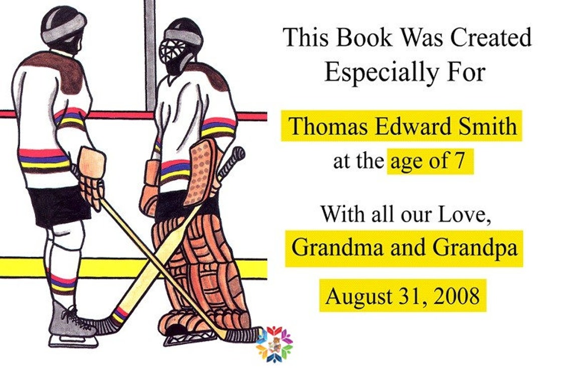 HockeyPersonalized Children's BooksThe Hockey Etsy