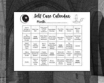 Goth-kalender Zelfzorg voor Goths Zelfzorg Depressie Heks Mom Ideas Zelfhulpkalender Mom Gothic Mental Health Zelfhulp Afdrukbaar idee