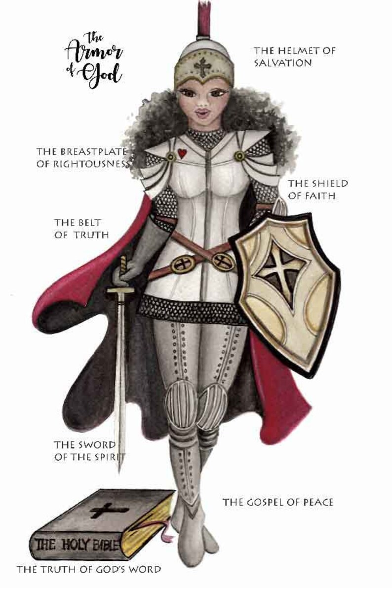 African American Armor of God Illustration Etsy