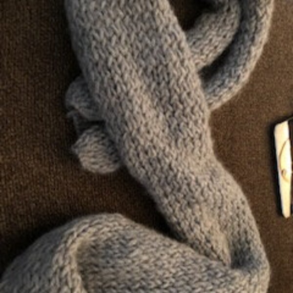 hand knit stockinette scarf