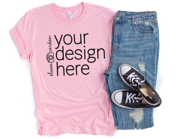 3001 Bella Canvas Mockup Photo Pink T-Shirt Mockup 3001 Bella Canvas Mockup Photo Pink T-Shirt Mockup