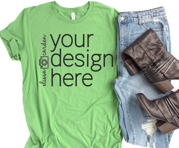 Leaf Bella Canvas Mockup 3001 T-Shirt Mock Up