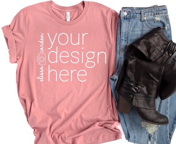 Bella Canvas 3001 Shirt Mockup Mauve T-Shirt Mock