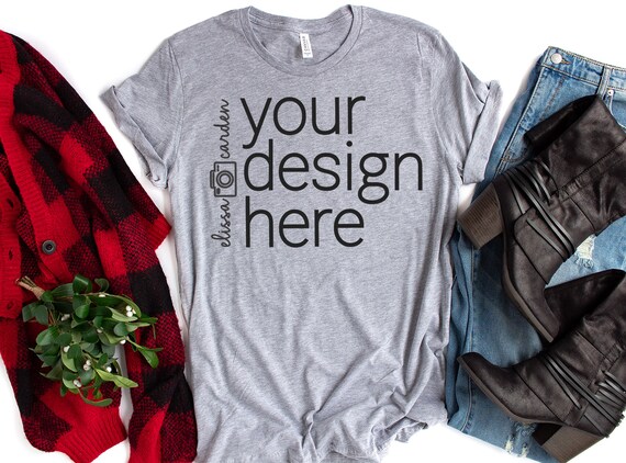 Athletic Heather Bella Canvas Mockup 3001 Christmas Mockup Athletic Heather Bella Canvas Mockup 3001 Christmas Mockup