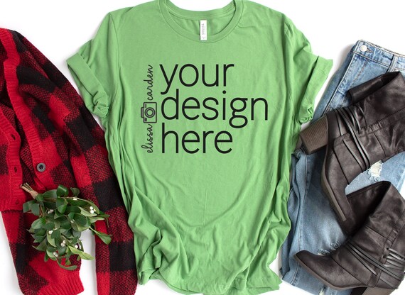 Leaf Bella Canvas Mockup 3001 Christmas Mockup For