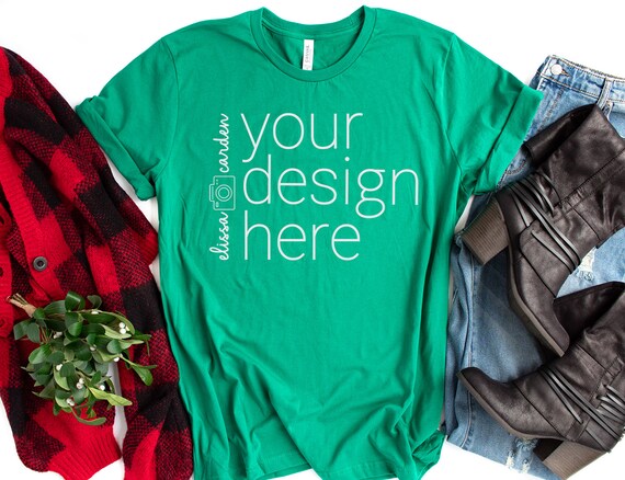 Kelly Bella Canvas Mockup 3001 Christmas Mockup For