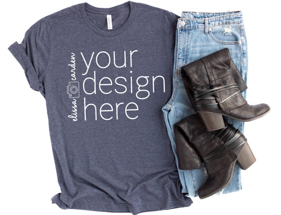 3001 Bella Canvas Mockup Photo Heather Midnight Navy 3001 Bella Canvas Mockup Photo Heather Midnight Navy