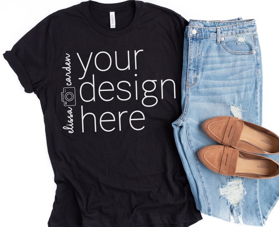 T-Shirt Mockup Bella 3001 Bella Canvas Flatlay