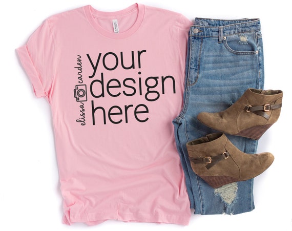 Bella Canvas 3001 Shirt Mockup Pink T-Shirt Mock Bella Canvas 3001 Shirt Mockup Pink T-Shirt Mock