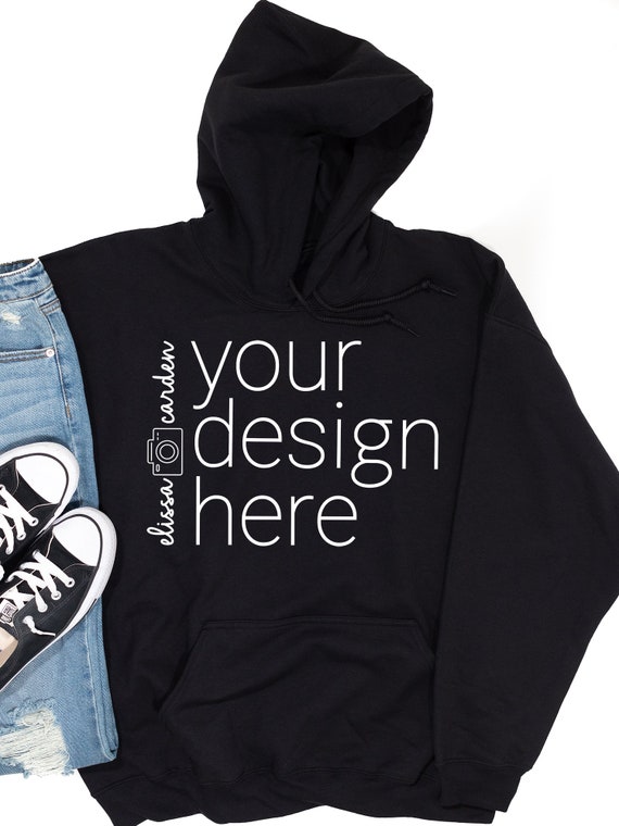 Download Black Gildan 18500 Hooded Sweatshirt Mockup Gildan 18500 Etsy