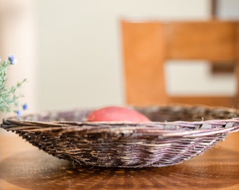 Wicker Bowl , Rattan Bowl , Table Display, Dining Decor / Rustic Bowl , Farmhouse Decor , Centre Piece