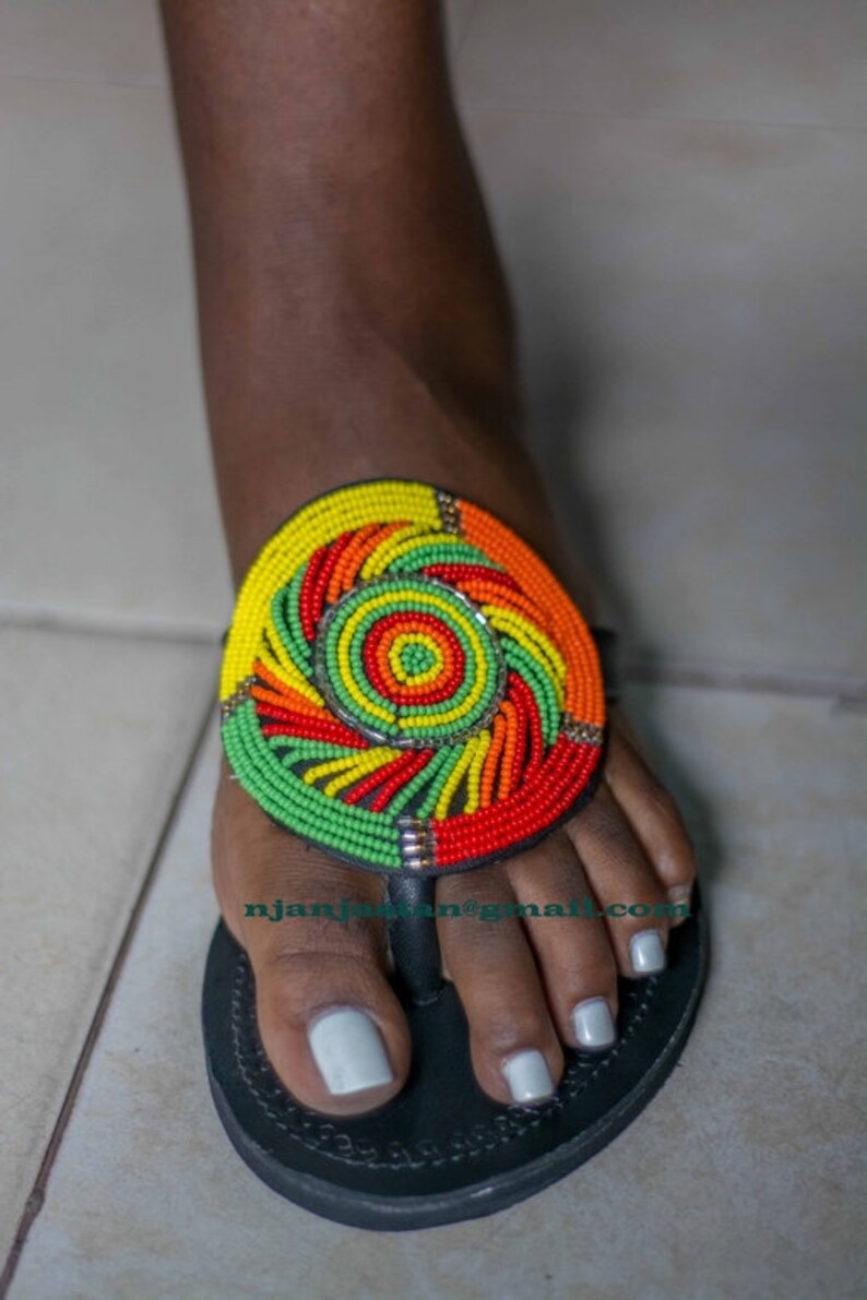 bead sandals without sole