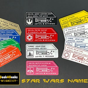 Star Wars inspired magnetic NAME TAG / BADGE