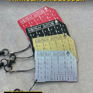 Carte de décodeur/traducteur d'alphabet mandalorien