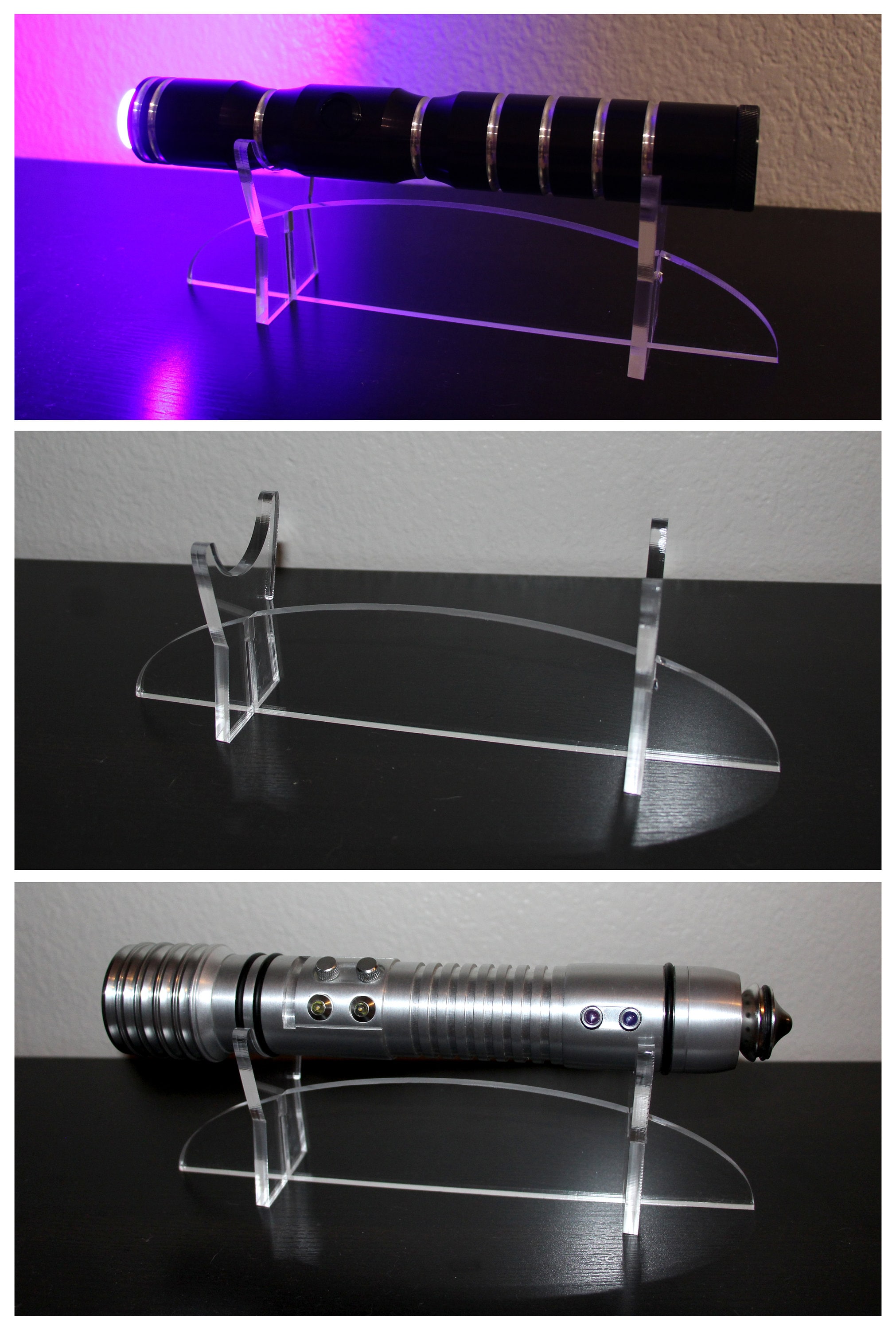Star Wars Lightsaber Stand Holder Clear Base Perspex Acrylic Display Stand 