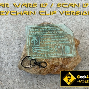 Tarjeta de identificación inspirada en Star Wars / Scan Doc - Llavero / Versión de clip