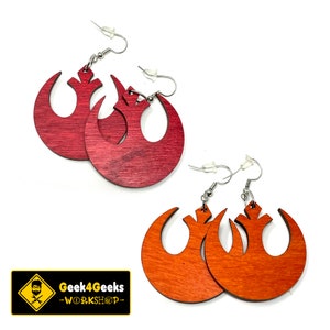 Star Wars inspired Wooden Earrings - Rebel Symbol