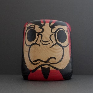 Japanse geluksdharma daruma kokeshi-pop vintage yamagata-stijl door Abe Tsukenichi BIG 17 cm / 6,7 inch gratis expresverzending