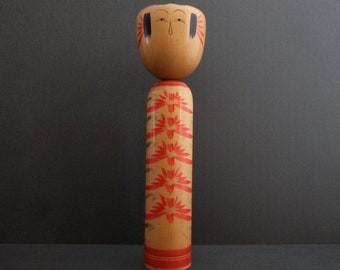 kokeshi japanese doll vintage traditional Zao style by master Ishiyama Kazuo  37 cms / 14,6 inches free fast and tracked shipping